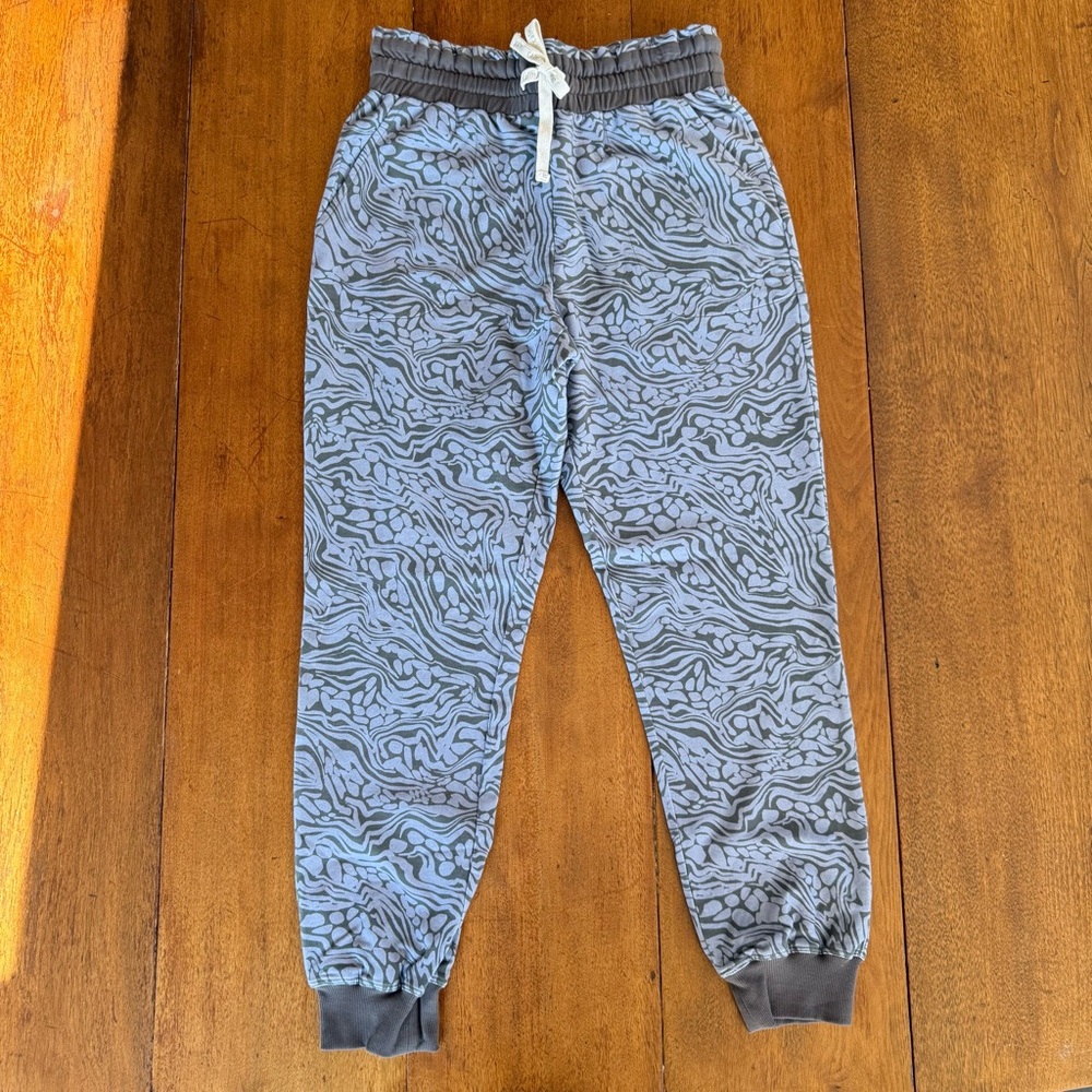 Johnny Was Blue and Gray Patterned Track Joggers